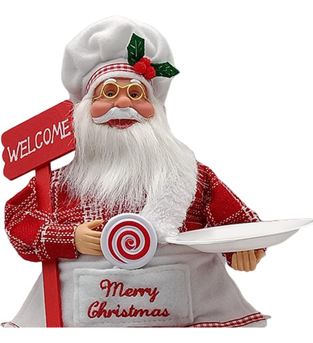 Figura De Papá Noel Sentado, Adorno Coleccionable,
