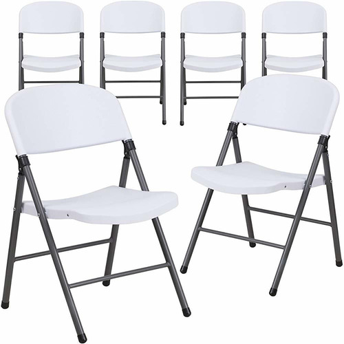 Sillas Plegables De Plástico Para Eventos, Blanco, Set De 6