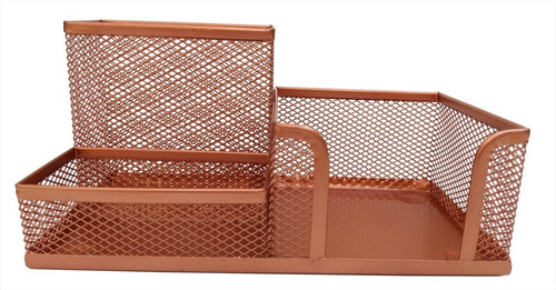 Kit Jogo Organizador Porta Lápis Aramado Rose Gold 3 Partes