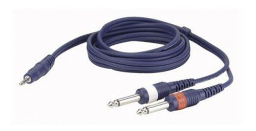 Cable Audio 3.5mm St A 2 Plug 6.3mm 3mts