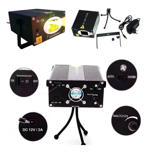 Canhão Holográfico Laser Led Raio Flash Iluminação Hl22