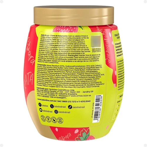 Creme Salon Line Multy Morango E Óleo De Macadâmia 1kg