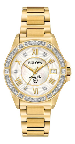 Reloj Diamante Bulova Ladies Marine Star Fecha Y Día 100m R