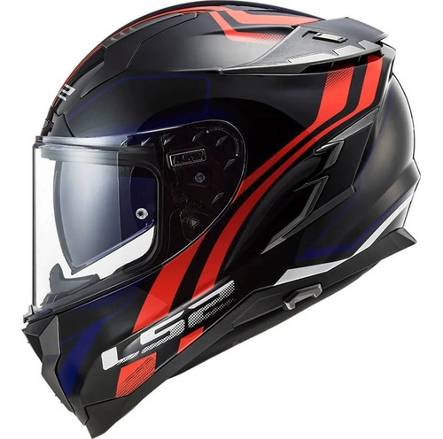 Casco Integral Doble Visor Ls2 327 Propeller Rojo Azul Bamp