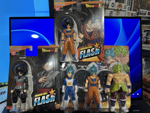 Dragon Ball Flash Set De 5 Figuras Goku Broly Vegeta Rose (Usado)
