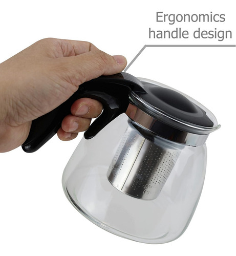 Hervidor de vidrio con infusor de acero inoxidable 700 ml