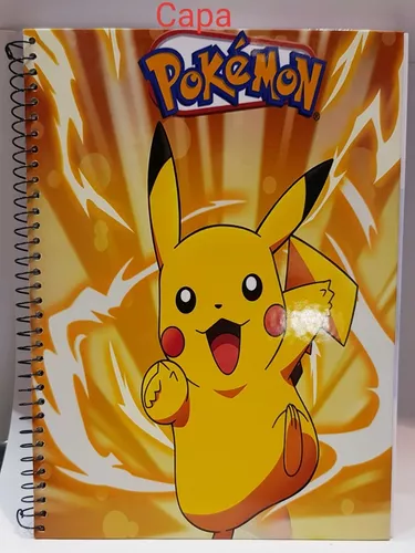 Caderno Desenho Pokémon Capa Dura 96 Folhas