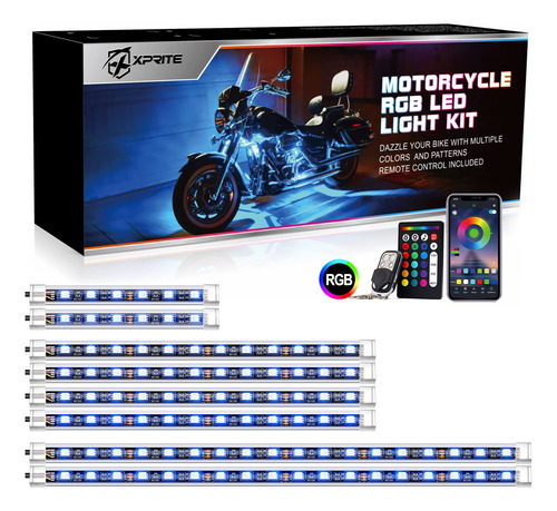 Xprite Kits De Luz Led Bluetooth Rgb Para Motocicleta, Con C