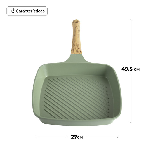 Sartén Grill Jade Antiadherente 27 Cm Mango Suave Al Tacto