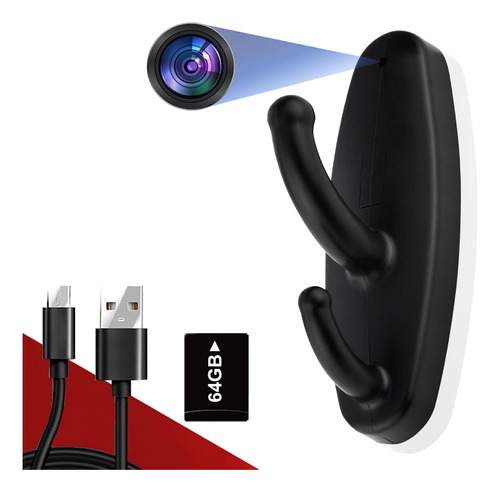 Zxwddp 64gb Hidden Camera,mini Spy Camera Clothes Hook,hd 10