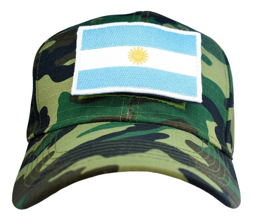 Gorra Táctica Con Velcro + Parche Bandera Argentina