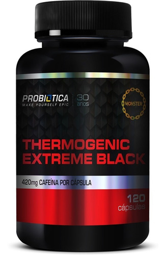 Suplemento Em Cápsulas Probiótica Thermogenic Extreme Black Cafeína Em Pote De 120ml