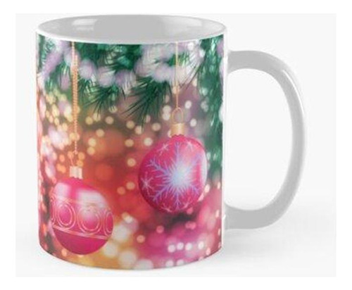 Taza Luces Festivas De Navidad Bokeh Glitter Calidad Premium