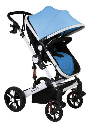 Cochecito de paseo Belluno Baby Cagliari TY-508 turquesa con chasis color blanco