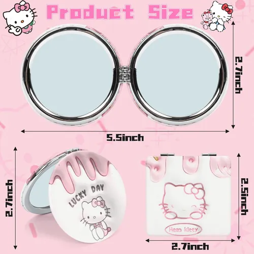 Espejo De Maquillaje Compacto Cute Kitty - 2 Espejos Compact