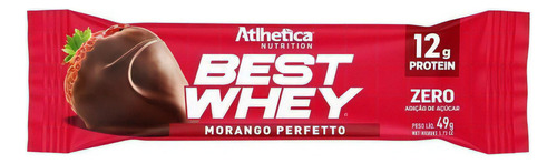 Barra Best Whey Morango Zero Acucar Atlhetica Nutrition 49g