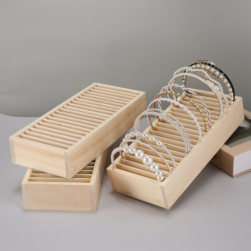 Imagen 6 de 12 de 3x Wood Headband Holder Scrunchie Bracelets Organizer Rack