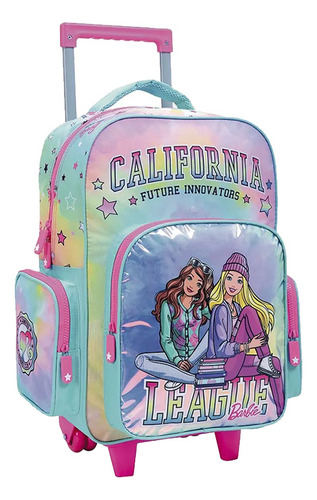 Mochila Con Carro Diseño Barbie California 17  Wabro