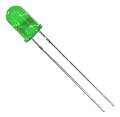 Led 5mm Standard Verde 22mcd 110º Difuso Pack X50