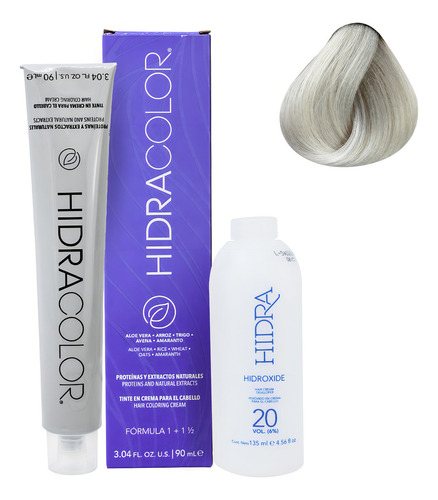 Tinte Para Cabello Hidracolor Naturales 90 Ml + Peróxido Tono 9.33 rubio clarísimo dorado intenso