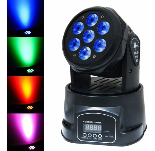 Cabeza Móvil Robótica 7 Led Rgb Dmx + Envio