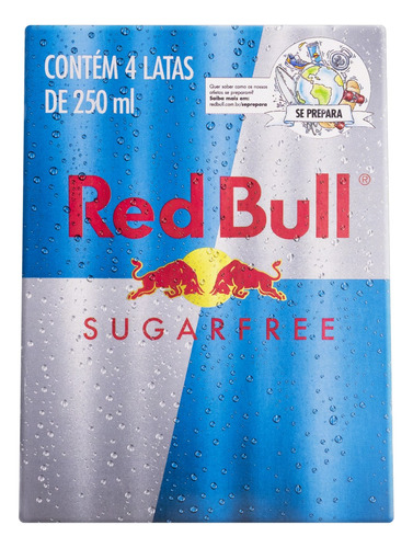 Pack Energético Zero Açúcar Red Bull Lata 4 Unidades 250ml Cada