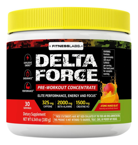 Pre Entreno Pre Workout Delta Force Mango 180 G