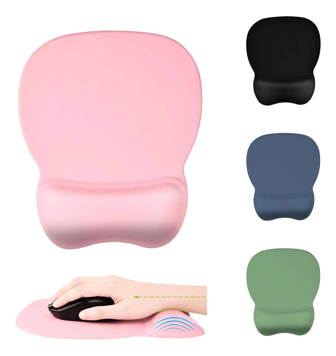 EooCoo Mouse pad Ergonomico, Almohadilla Ratón Con Reposamuñ Color Rosa