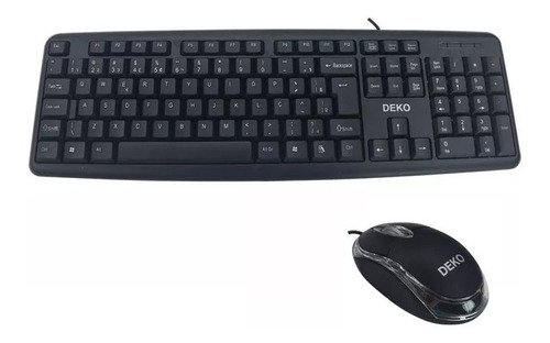 10pç Kit Mouse E Teclado Abnt2 104 Teclas Usb Fio Com 1,20m