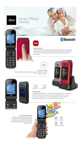 Imagen 6 de 6 de Telefono Mlab Adulto Mayor Base Carga 8090 Sos