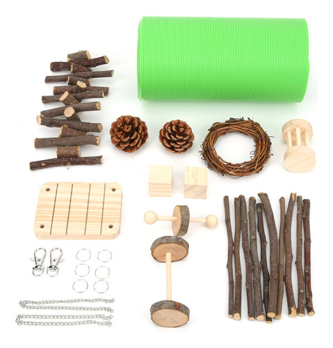 Juego De 12 Accesorios De Madera Para Jaulas De Hámster