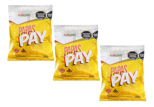 Papas Fritas Pay Julicroc Snack Sin Tacc Vegetal 100g X3