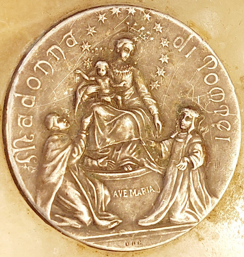 Medalla Plata Virgen Maria Nuestra Señora De Pompeya Pompey