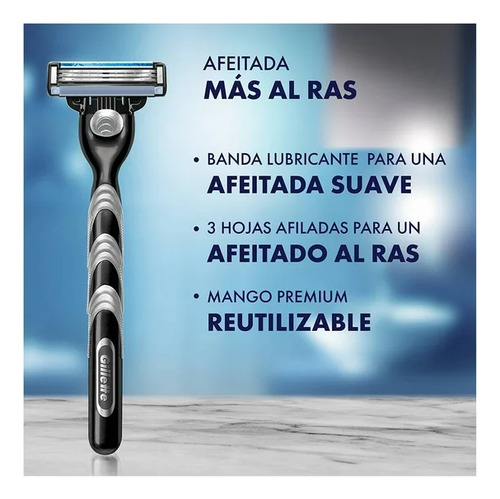 Rastrillo Gillette Mach3 Con 3 Hojas 1 Pza