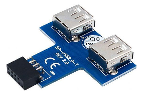 6 Novo Conector Usb 2.0 De 9 Para 2 Conector Fêmea A