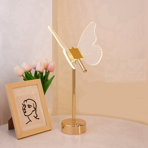 K Lámpara De Mesa T9 Butterfly Recargable Por Usb, Estilo