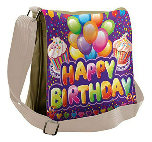 Bolso De Mensajero - Ambesonne Purple Bag, Cupcake Hearts Ba