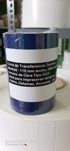 Cinta Cera Transferencia Termica 110 X 450 Metros De Largo 