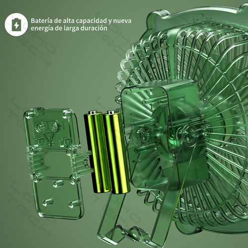 Ventilador De Escritorio Recargable Mini Ventilador Portátil 15.24 Cm Azul Blanco Plásticos 3