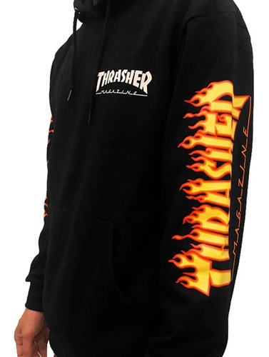 Sweater Thrasher Fuego Suéter Con Capucha Algodón Estampado