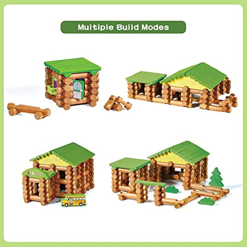 Juego De Troncos De Madera Auténtica Wondertoys De 269 Pieza