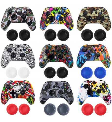 Capinha Controle Para Xbox One Camuflado + 2 Grip Borrachas