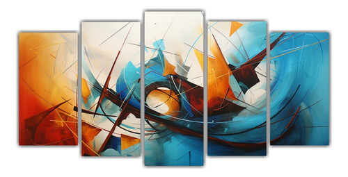 250x125cm Set 5 Artes Concepto Perspectiva Cuadro Mar Abstra