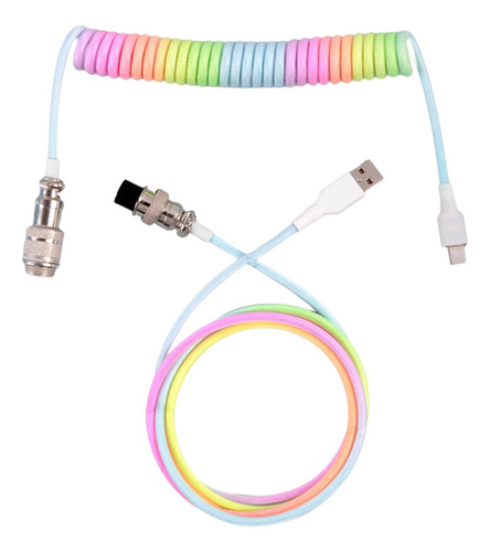 ` Cable Usb Tipo C De 3 M, Cable De Carga En Espiral Con
