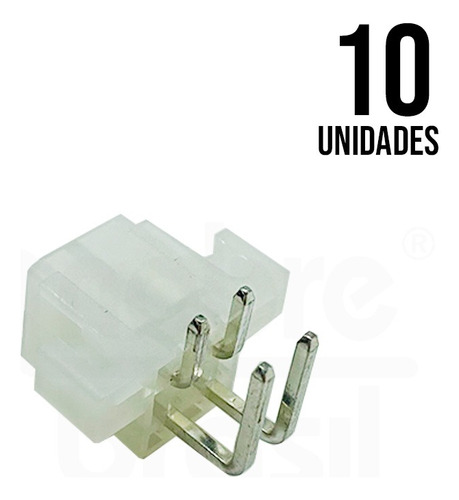 Conector Mini Fit Macho 4 Vias Passo 4,2mm Kit 10 Peças