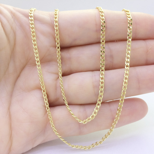 Corrente Masculina Grumet 70cm X 2mm Banhada A Ouro18k