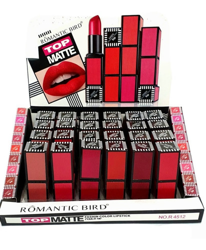 Labial Mate Indeleble 6 Tonos Romantic Bird 24 Piezas