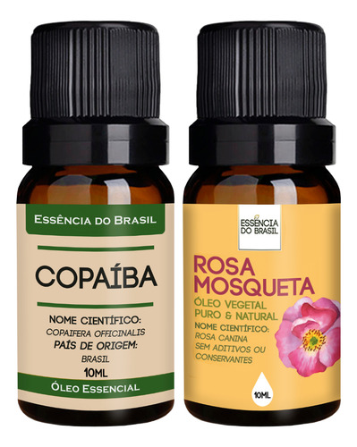 Kit Óleo Essencial Copaíba + Óleo Vegetal Rosa Mosqueta 10ml