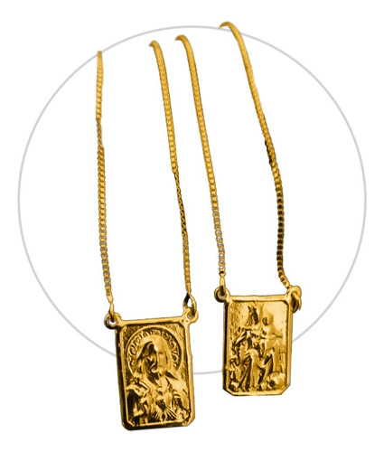 Escapulário Jesus Cristo Moeda Antiga E Banhado A Ouro 18k Cor Dourado