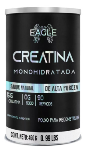 Creatina Monohidratada Eagle Alta Pureza Sabor Natural 450g